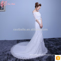 White Satin Lace Bridal Mermaid Sleeves Factory Direct Wedding Dress